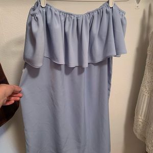 Blue off the shoulder dress